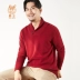 Lu Wang 2019 áo len cashmere mới nam 100% cashmere nam xu hướng thời trang áo thun nam dày ấm áp - Áo len Cashmere