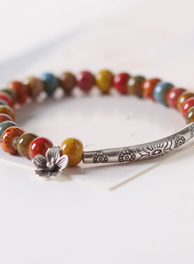 原创陶瓷小饰品串珠有女学生手链