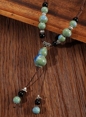 陶瓷腊线编织女项链摆摊