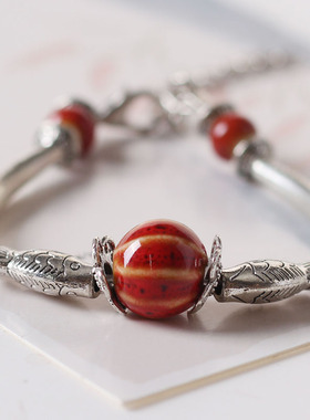 景德镇陶瓷首饰民族风可调节大小