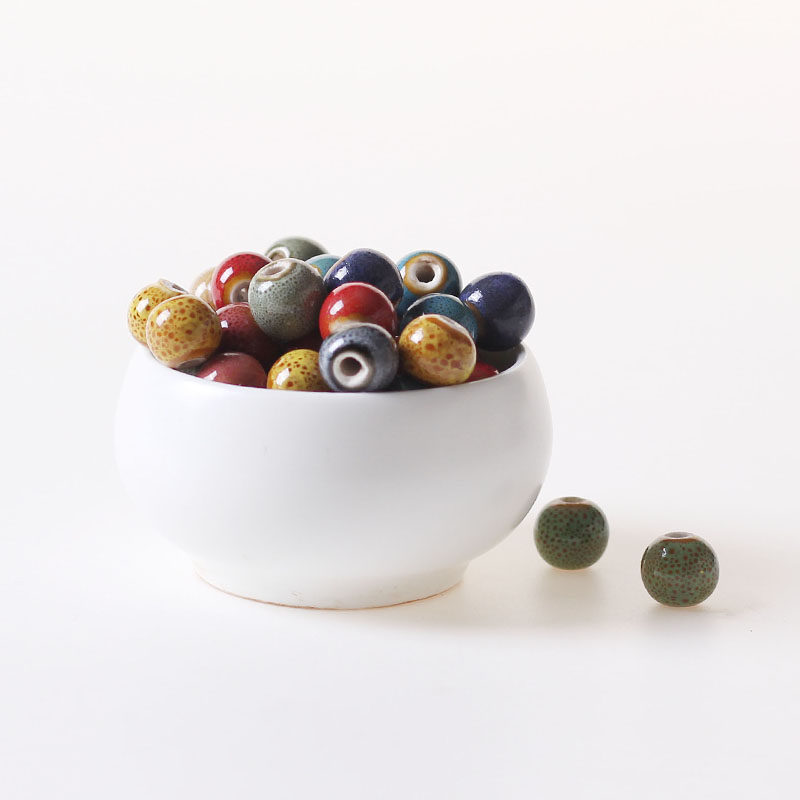 10mm陶瓷小饰品配件陶瓷花釉散珠diy圆形串珠学生女手工编织材料,淘宝优惠券,粉丝福利购,淘宝优惠卷