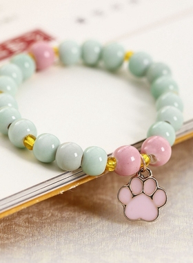 陶瓷学生礼物黑色情侣男女款手串