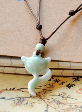 民族风项链绳子可调节吊坠