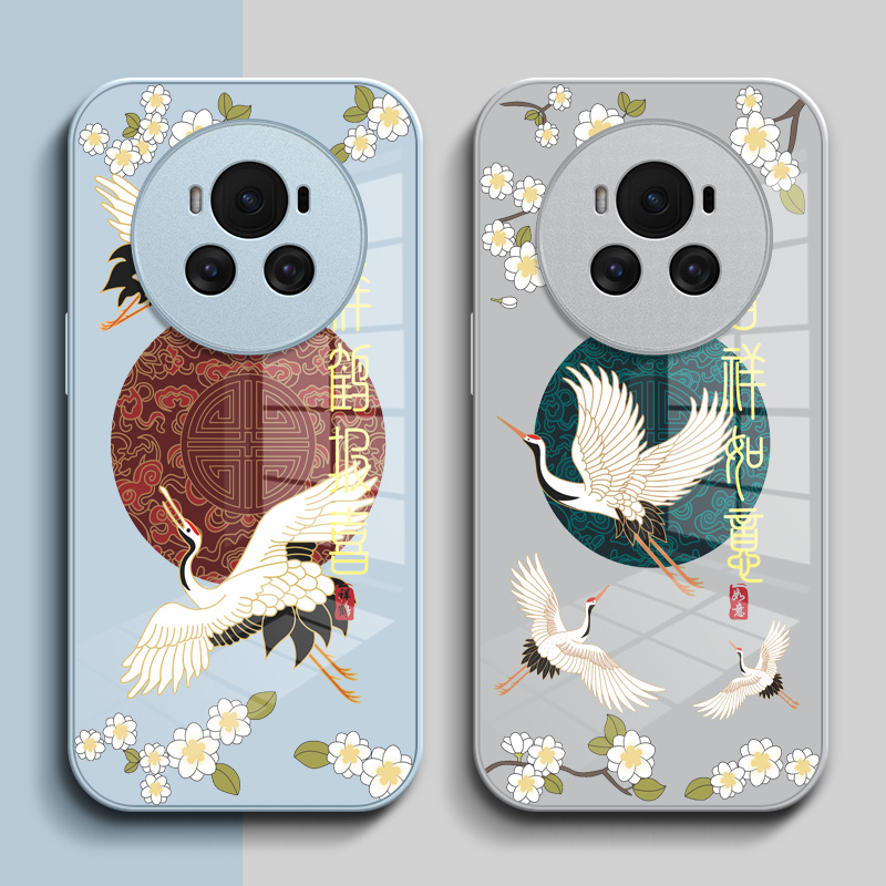 适用荣耀 Magic6手机壳BVL-AN00钢化玻璃壳荣誉Maglc6中国风Magic6保护套HONORmαgic6小清新玻璃套国潮 - 图1