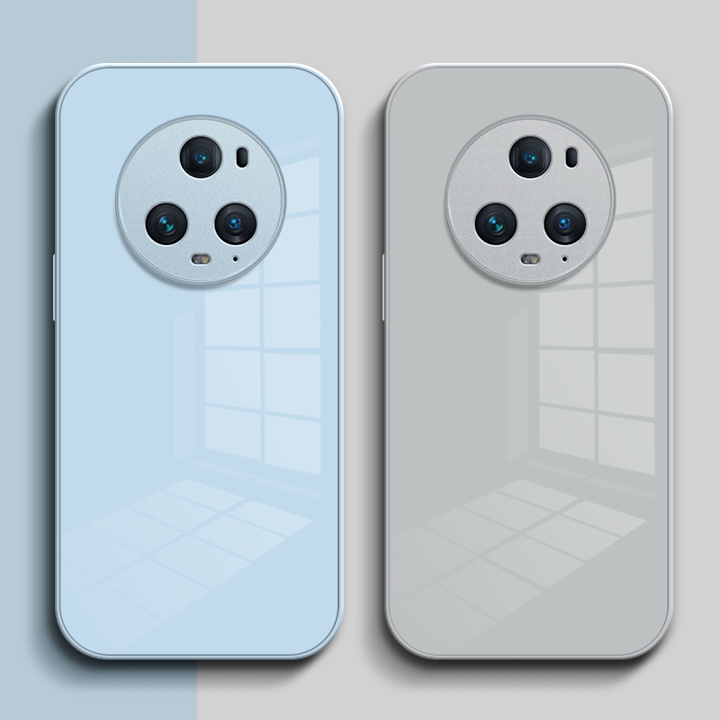 适用荣耀Magic5pro手机壳PGT-AN10简约magc5Pro新款PGT-AN1o全包maglc5pro轻奢保护套纯色玻璃套硬壳玻璃壳 - 图0