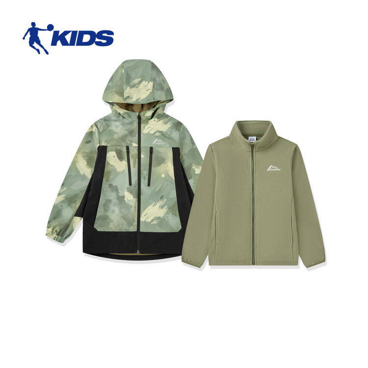 乔丹童装男童加绒外套摇粒两件套2025冬季新款大童三合一户外风衣,淘宝优惠券,粉丝福利购,淘宝优惠卷