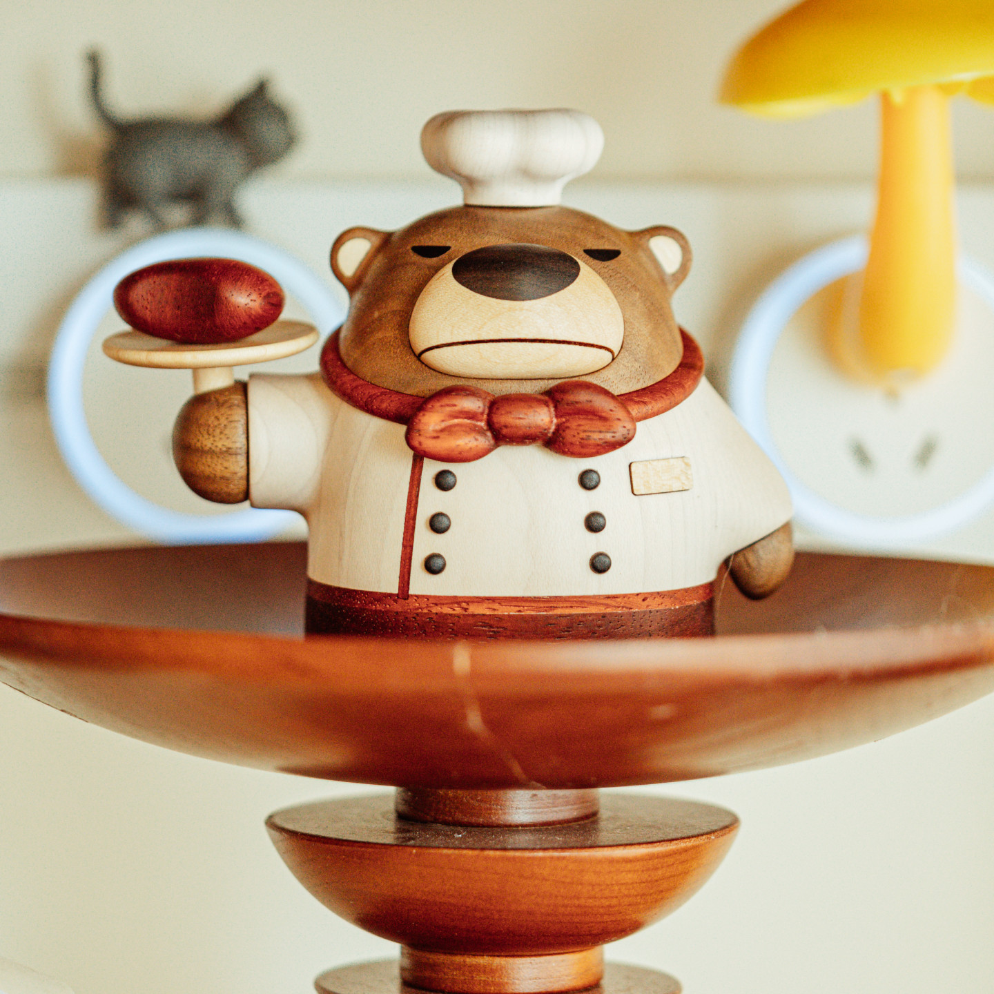 实木创意摆件主厨熊巴巴造型工位原上城高级可爱治愈系工艺品礼物,淘宝优惠券,粉丝福利购,淘宝优惠卷