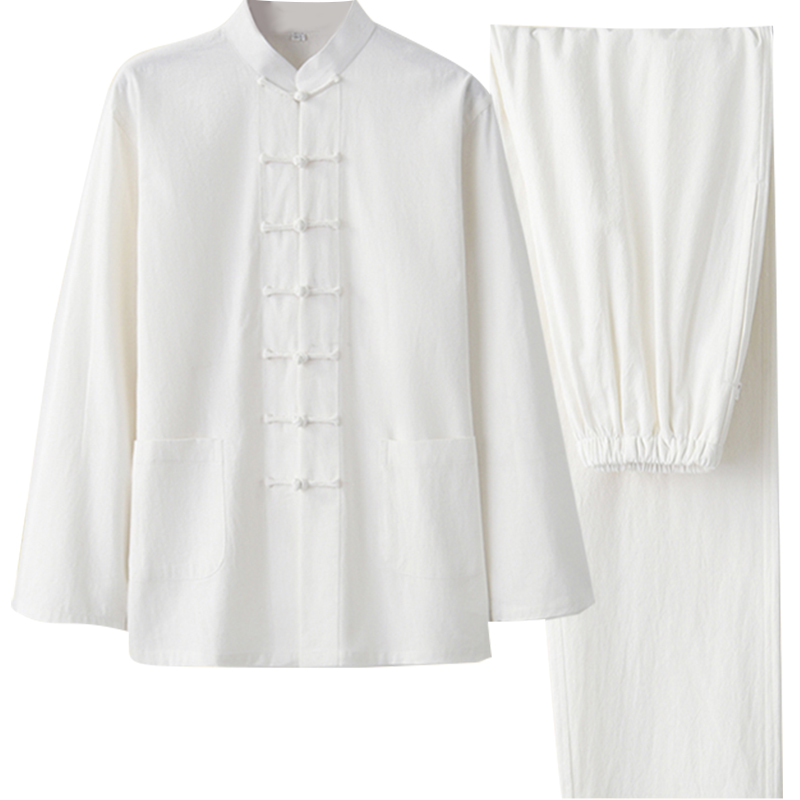 中年中式棉麻唐装男中国风套装汉服 正九品唐装