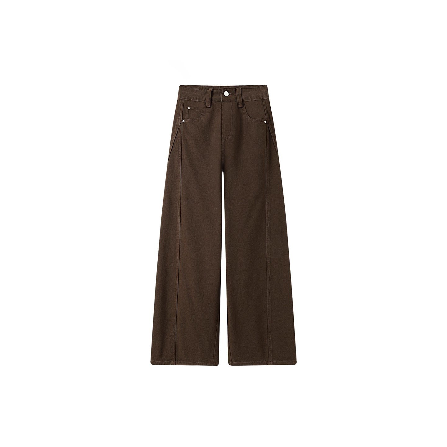 咖色阔腿牛仔裤女秋冬加绒胖妹妹梨型身材mm高腰宽松显瘦弯刀裤子,淘宝优惠券,粉丝福利购,淘宝优惠卷