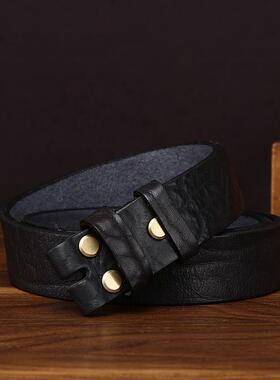 6MM厚复古野牛皮粗纹皮带男真皮针扣头层牛皮树纹粗犷个性腰带男