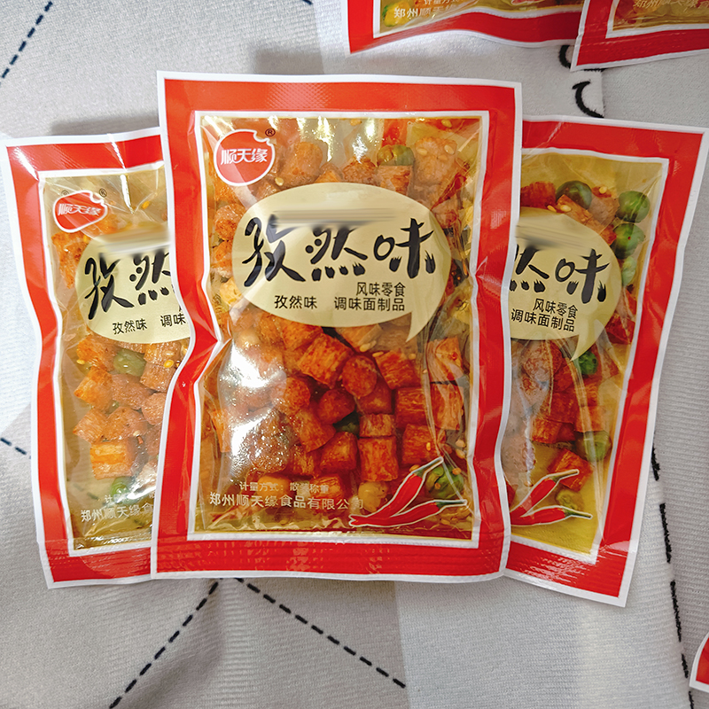 顺天缘孜然味调味面制品怀旧零食辣条辣片面筋零食小吃下酒菜-图0