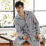 Хлопковая пижама, лонгслив для влюбленных, хлопковый осенний мягкий демисезонный комплект