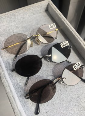 天然水晶石眼镜圆形复古墨镜男太阳眼镜清凉护目开车抗疲劳润眼睛