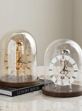 意式轻透罩台摆件玻璃罩机械钟奢表MLB-2420高钟级感明罗马时钟摆
