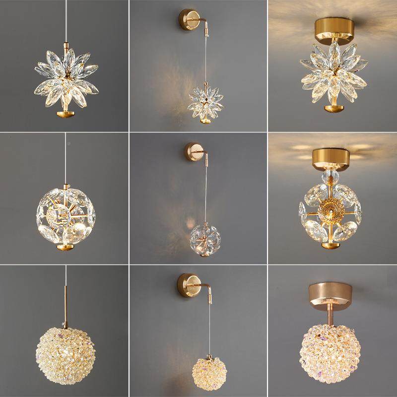 轻奢水法式晶小吊灯房卧室床头灯温馨创意感玄关灯间长线壁灯,淘宝优惠券,粉丝福利购,淘宝优惠卷
