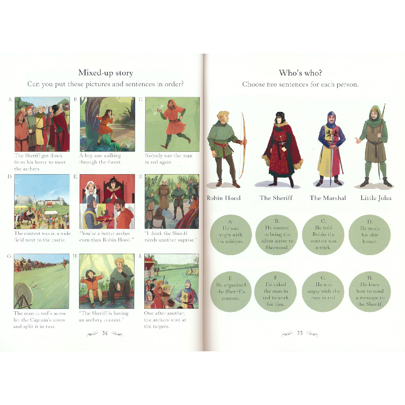Usborne English Readers Level 2 Robin Hood and the Silver Arrow 尤斯伯恩 分级阅读2级 侠盗罗宾汉  经典英语故事 英文原版
