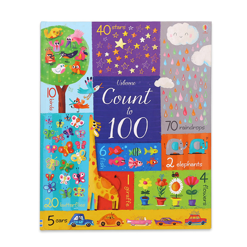 Usborne Count to 100 尤斯伯恩 数到一百 数字认知 数学启蒙 早教英语绘本 亲子互动 幼儿词汇学习 0-6岁 英文原版进口图书