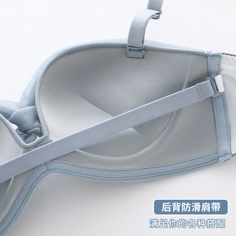 六只兔子旗舰店六只兔子无肩带内衣女士无钢圈小胸显大性感少女聚拢文胸套装抹胸3
