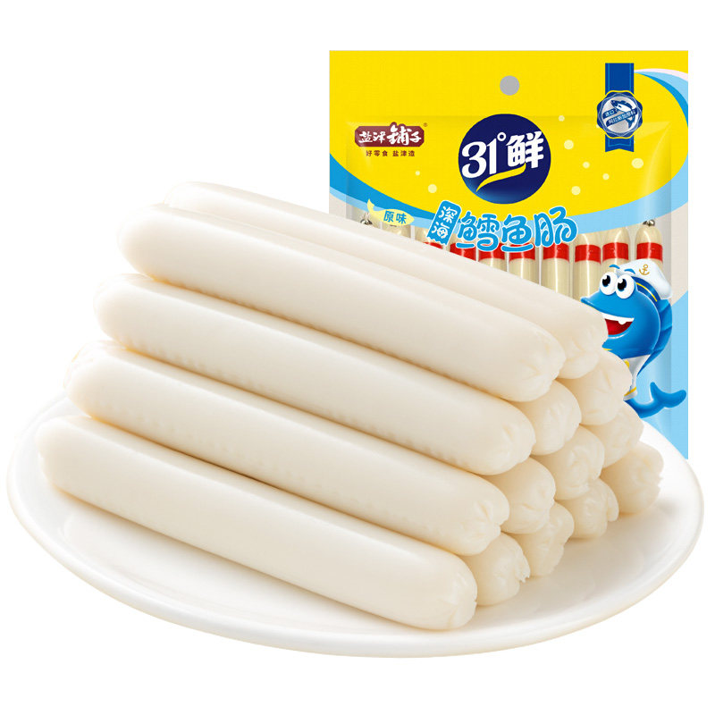 盐津铺子鳕鱼肠儿童休闲零食鱼肠即食深海蛋白宝宝健康鱼肉肠,淘宝优惠券,粉丝福利购,淘宝优惠卷