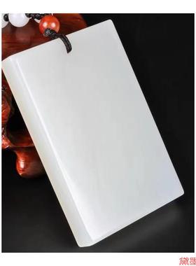 水绿毛衣链无和田玉高仿仿玉无事牌吊坠无字牌面包牌挂坠