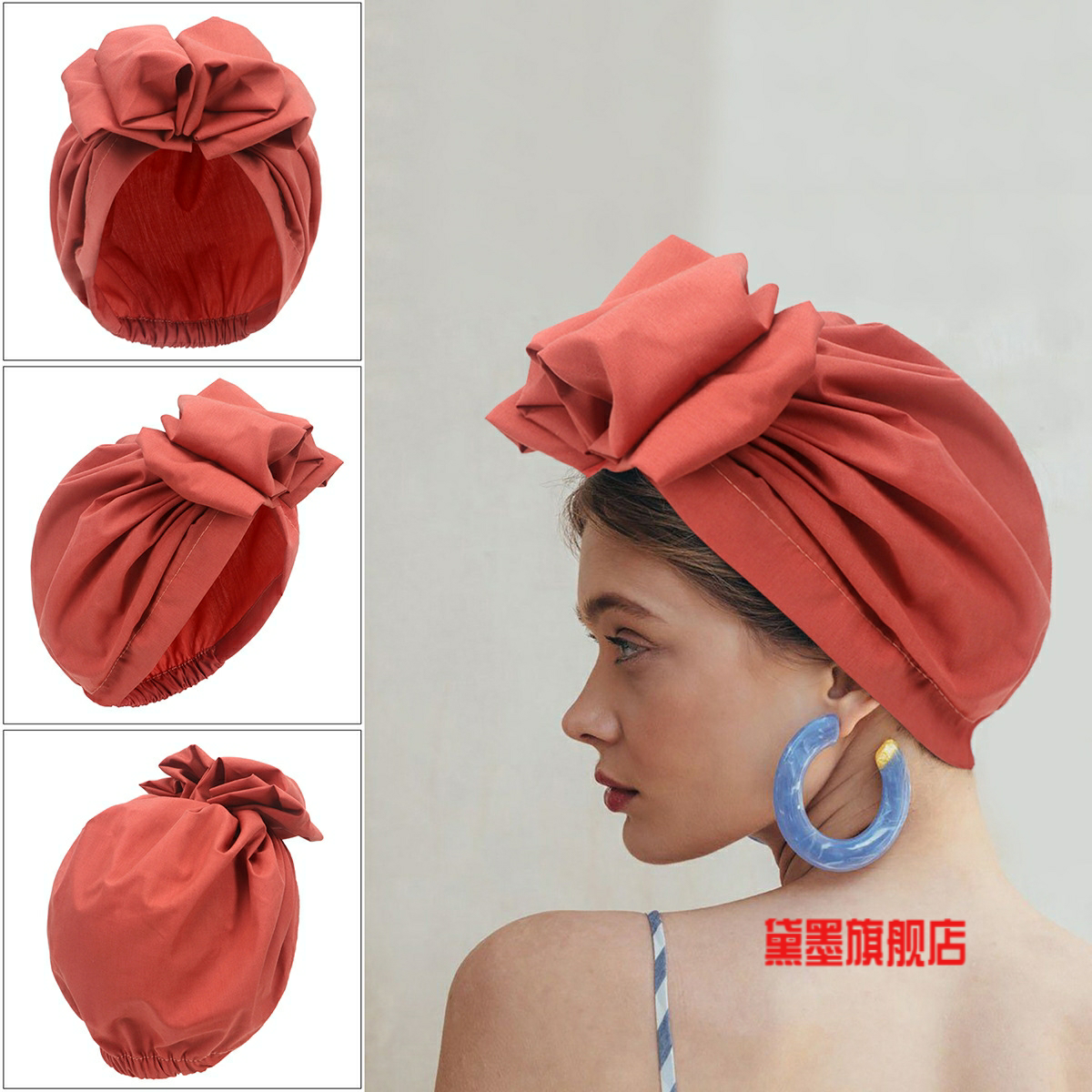 Ladies fashion hair accessories女士扎染交叉发带宽边头巾头饰 - 图1