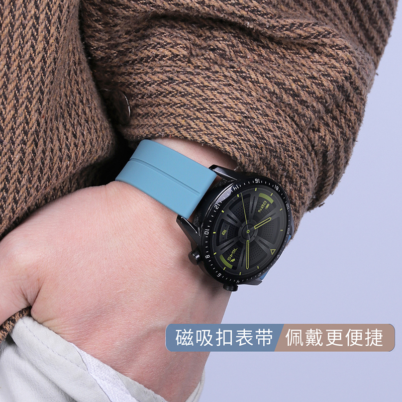 适用小米华米Amazfit GTR4/GTS4运动智能手表折叠扣硅胶表带watch s2/1pro/Color2可替换腕带柔软亲肤男女-图3