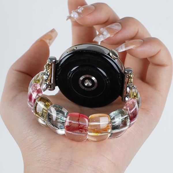 适用华为GT5手表带gt4水晶手镯watch5表带watchgt4男女式款gt3pro高级感gt2手链夏秋季透气时尚42/41mm腕带 - 图0