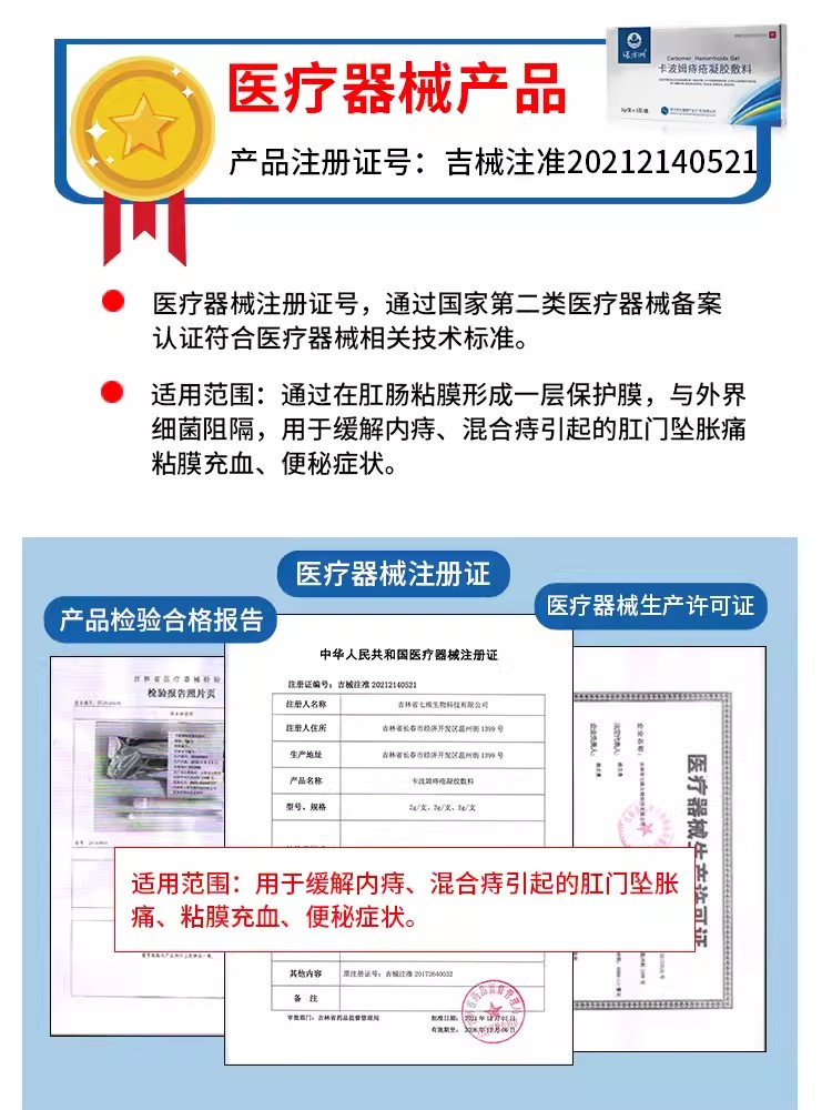 诺方洲卡波姆痔疮凝胶敷料膏缓解内痔便血肛门坠胀疼粘膜充血HX - 图3