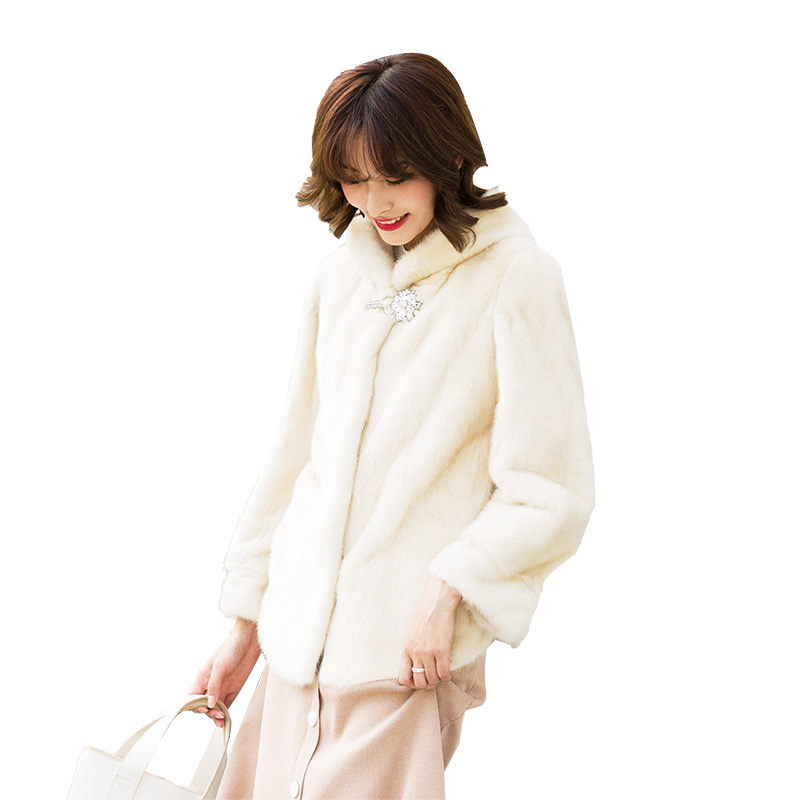 进口天鹅绒外套女小母整貂貂皮大衣 法陌皮草