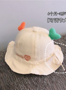 婴儿帽子夏天春秋薄款防护面罩