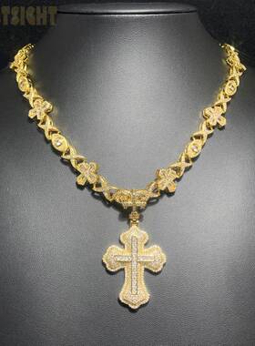 Luxury Bling Iced Out CZ Micropave Cross Pendant Hip Hop