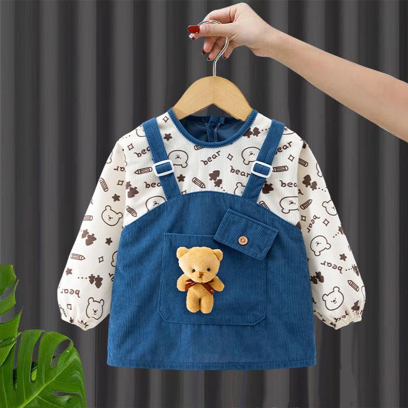 Baby smock, waterproof, anti-dirty, reverse dressing, protective clothing for men and women, eating clothes, baby bib, fashionable outer wear apron