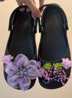 适配crocs洞洞鞋配饰芭蕾鞋鞋花卡骆驰卡洛驰鞋装饰diy配件卡扣女