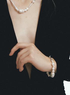 Riverine Adara「菱韵」原创巴洛克淡水珍珠首饰S925银饰手串手链