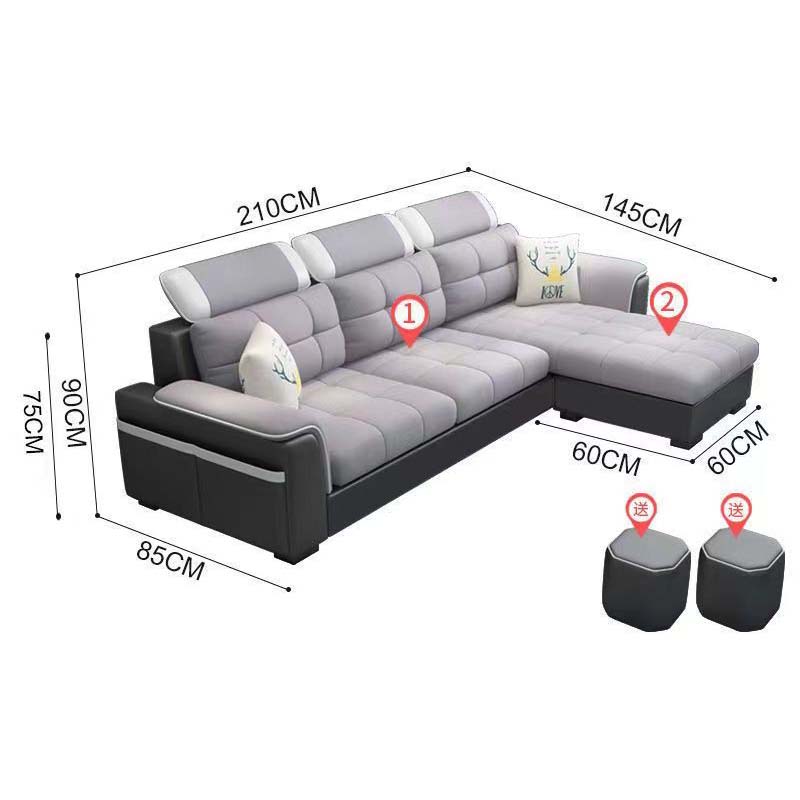 特价新款家具布艺沙发组合北欧小户型客厅套装科技布免洗出租房用