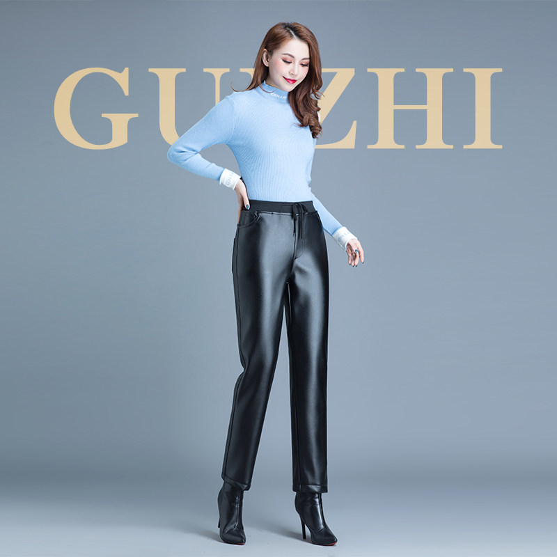 中老年女皮裤外穿高腰宽松加厚PU长裤妈妈保暖加绒防水大码皮裤子,淘宝优惠券,粉丝福利购,淘宝优惠卷