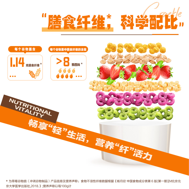 【618抢先购】蒙牛嚼拌食光草莓谷物脆风味营养搅拌酸奶180g*6 - 图1