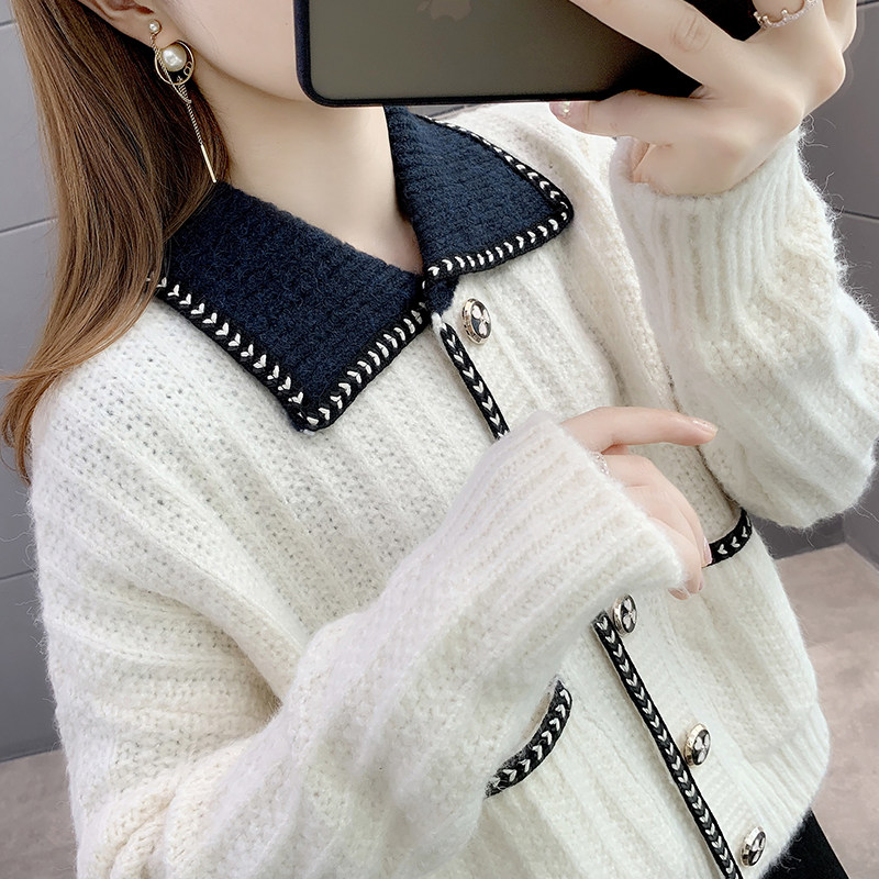 小香风针织开衫2020年新款秋装毛衣 欧彩影毛针织衫