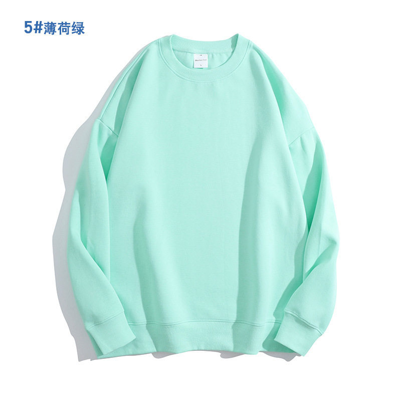 秋冬闺蜜服彩色圆领长袖厚卫衣学生团体班服宽松糖果色纯棉姐妹装