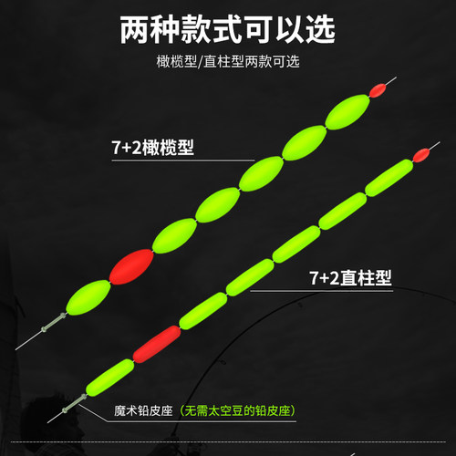 七星漂浮子散装7星漂正品荧光高灵敏度非悦传统夜光老手钓鲫鱼漂 - 图0