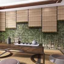 3D roller blind wood wood wood grain log wind wall paper retro Thai style Southeast Asian Wind restaurant Hotel Bauer Furnishing Wallpaper