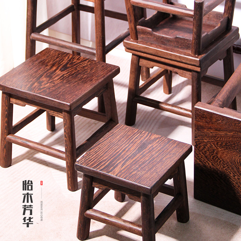 鸡翅木凳子小方凳餐厅家用中式红木复古小木凳餐凳矮凳实木凳板凳,淘宝优惠券,粉丝福利购,淘宝优惠卷
