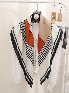 面料非常舒服大方巾围巾90X90