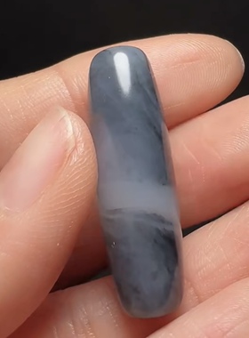 新疆和田玉籽料青花勒子吊坠锁骨链配珠天然水墨画玉质油润细腻