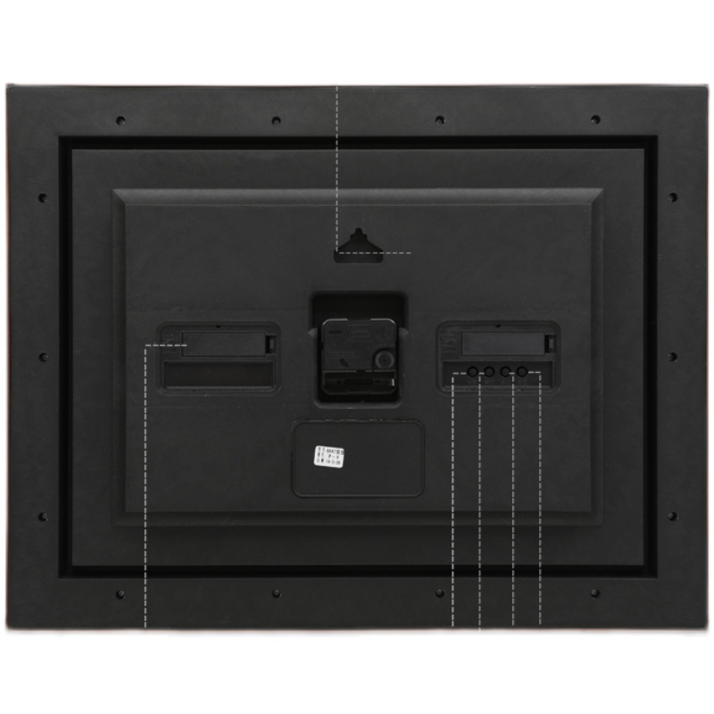康巴丝电波钟表长方形静音挂钟现代简约石英钟客厅卧室壁挂装饰钟