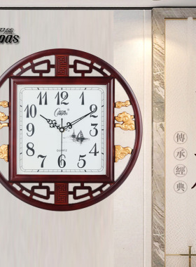 商务圆形客厅书房壁挂石英钟