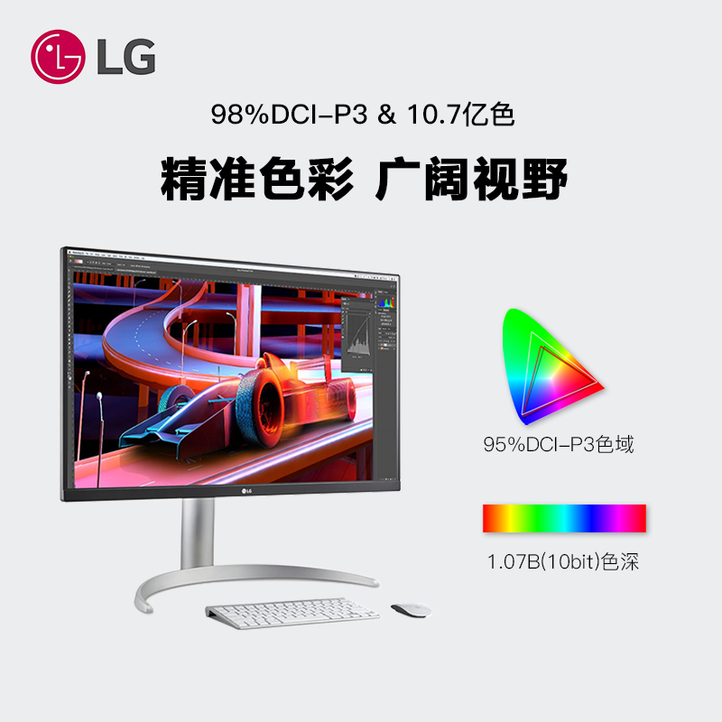 LG 27UP850N升级款27UN880 27英寸 IPS 4K显示器Type-C内置音箱-图1