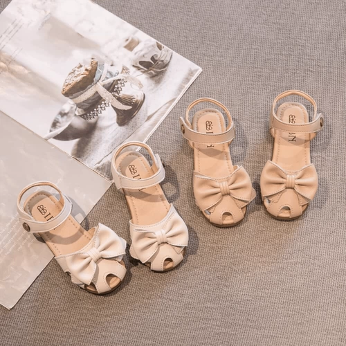 Летние сандалии, модные детские туфли с бантиком для принцессы, обувь, сезон 2021, мягкая подошва