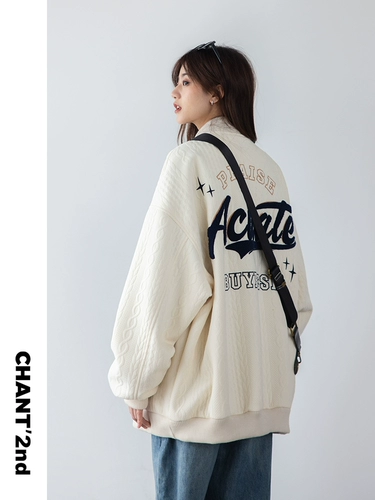 Ретро бейсбольная форма, кардиган, куртка для отдыха, в американском стиле, коллекция 2023, изысканный стиль, оверсайз