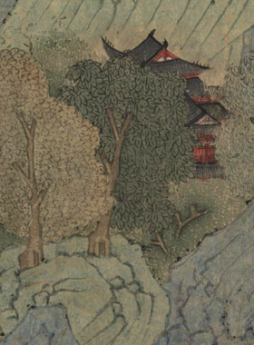 元代钱选幽居图微喷打印宋元仿古画山水画临摹大图画稿装饰画心